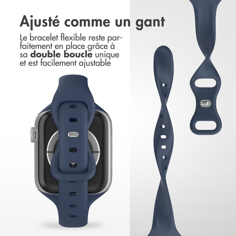 imoshion Bracelet slim en silicone pour Apple Watch | 38/40/41/42 mm - Navy Blue - Neuf