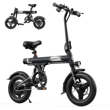 Bicicleta Eléctrico C14-1 | Velocidad Máx 25 km/h | Autonomía 30-40 km | Motor 250W | Batería 36V 7.8Ah | Neumáticos de 14 Pulgadas | Negro
