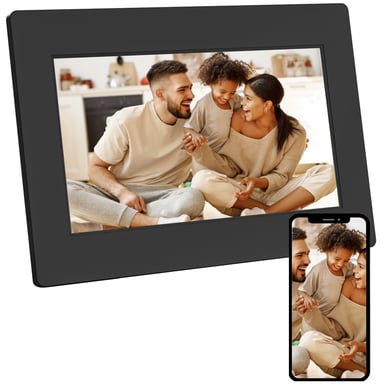 AGFA PHOTO Cadre Photo Connecté Realiview APF700 Wi-Fi 7'' LCD - Affichage Photos/Vidéos, Horloge, Météo, Rotation Auto, Mémoire 32Go, Appli FRAMEO iOS/Android Incluse - Noir