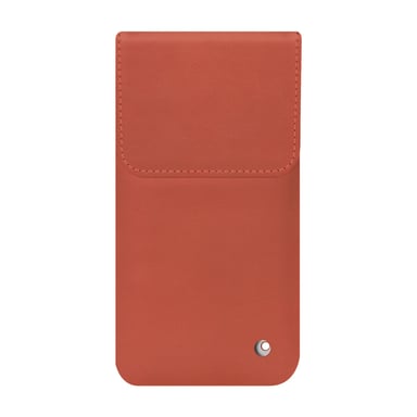 Pochette cuir Apple iPhone 16 -  - Orange - Cuir vegan
