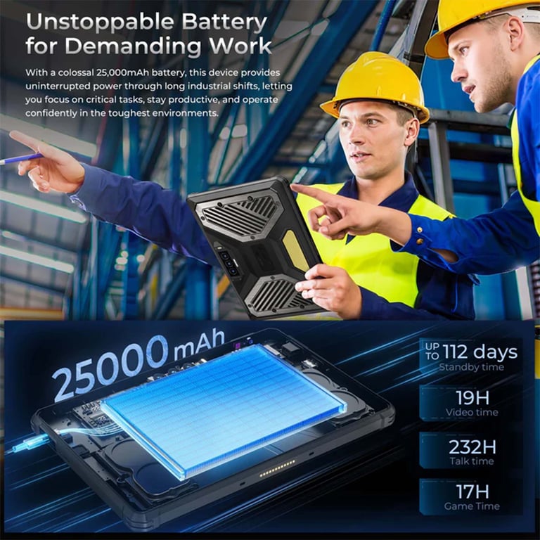 Oukitel RT0 Outdoor Tablette 12 Tablette robuste 11 1 pouces IP69 étanche NFC & GPS Avec housse Dual 5G SIM 25.000 mA Neuf - vue 2