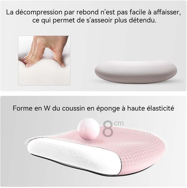 Silla ergonómica SIHOO M18 - Soporte de 4 puntos - Malla transpirable - Ajustable - Para 1,68-1,88m - Máx. 150kg - Certificado BIFMA - Rosa