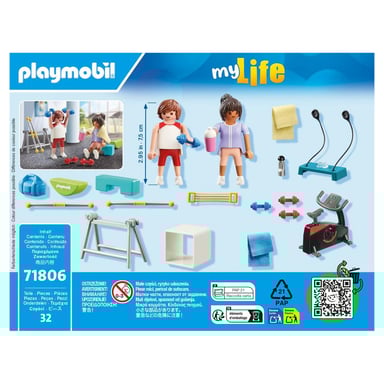 Kit sportivo con attrezzature per il fitness: bicicletta, pesi e altro ancora