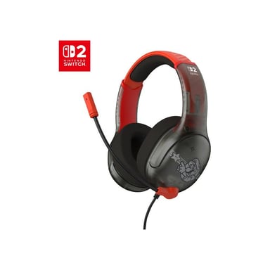 Casque gaming filaire Turtle Beach Airlite Fit Mario Star Nintendo Switch 2 Noir - micro anti-bruit à bascule - écouteurs 40 mm supra-auriculaires