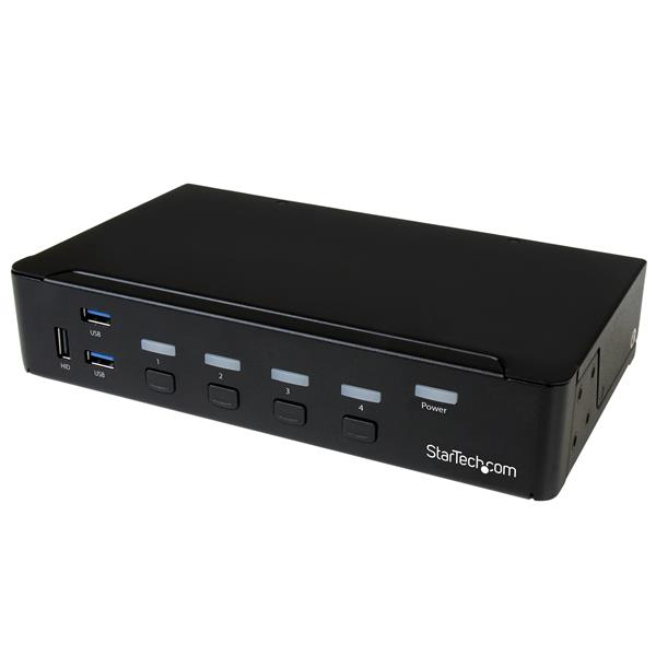 StarTech.com Switch KVM USB DisplayPort à 4 ports Commutateur écran clavier DP avec hub USB 3.0 intégré 4K 30 Hz SV431DPU3A2 Commutateur écran clavier USB 4 x KVM / audio... - vue 2