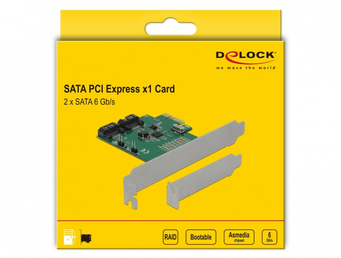 Carte Contrôleur PCI Express DeLock 2 Ports SATA 6 Gbps avec RAID – Interne - vue 3