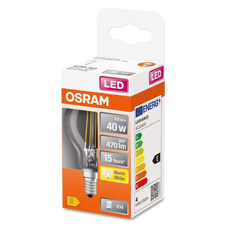 OSRAM Ampoule LED flamme verre dépoli E14 470lm chaud - vue 3