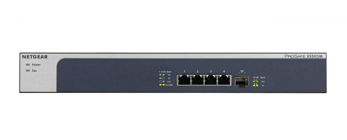 NETGEAR XS505M Non gestito 10G Ethernet [100/1000/10000] Grigio, Argento (5-PORT 10GB/MULTI-GB ETH SWITCH - IN)