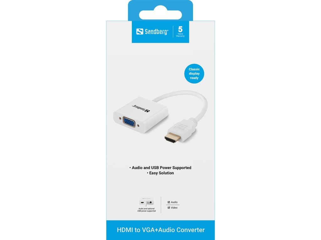 Sandberg HDMI to VGA+Audio Converter Neuf - vue 2