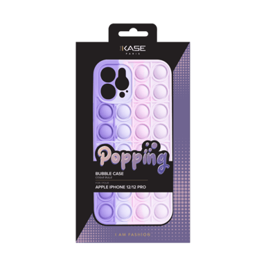 Custodia Popping Bubble per Apple iPhone 12/12 Pro, Rosa Viola