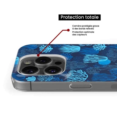 Coque en silicone - Compatible pour Google Pixel 8 - design corail bleu