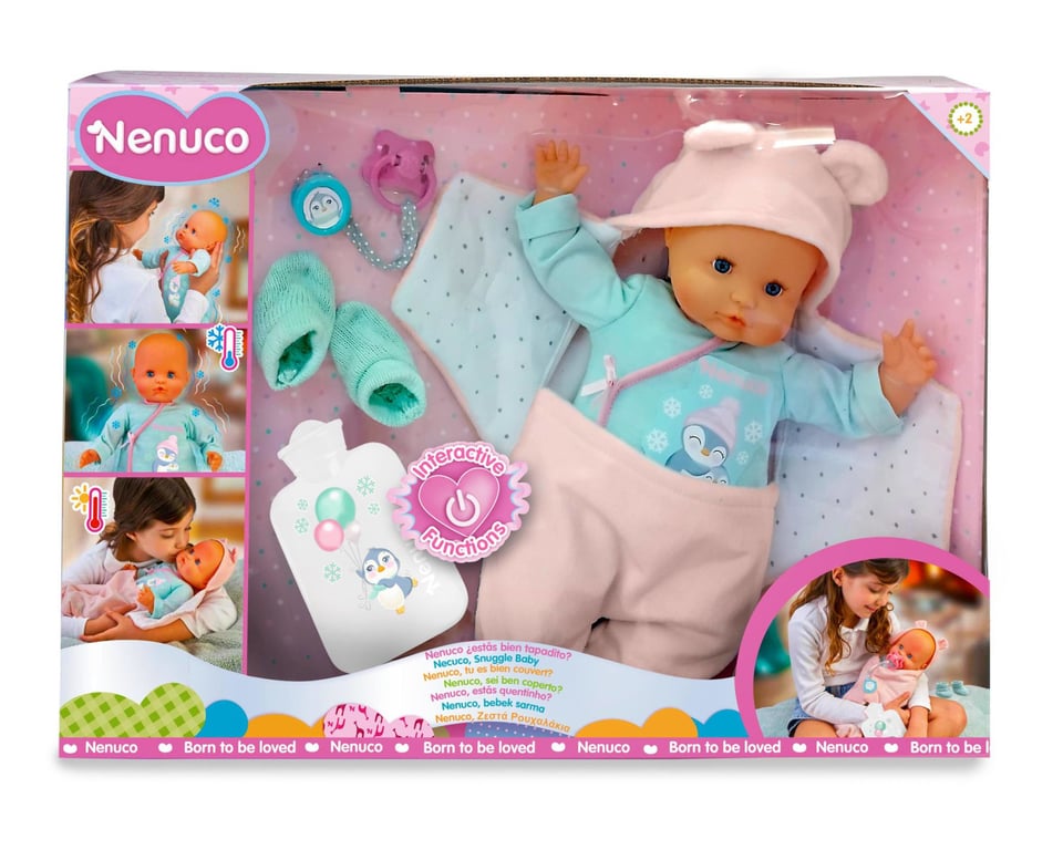 Nenuco Êtes Vous Bien Couvert ? Poupée au Corps Mou Iil Tombe Malade tu Le soignes avec la Couverture il frissonne et a de la fièvre Taille Unique
