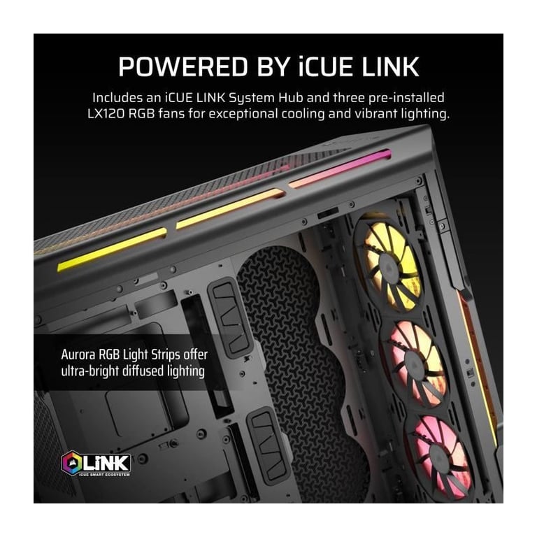 Corsair iCUE LINK 5000T LX RGB Midi Tower Noir - Neuf