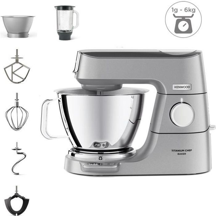 KENWOOD KVC85.124.SI Robot pâtissier Chef Baker 2 bols en inox et Balance intégrée 6kg Blender - vue 2