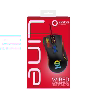 Sparco SPMOUSEPRO ratón Juego mano derecha USB tipo A 7200 DPI