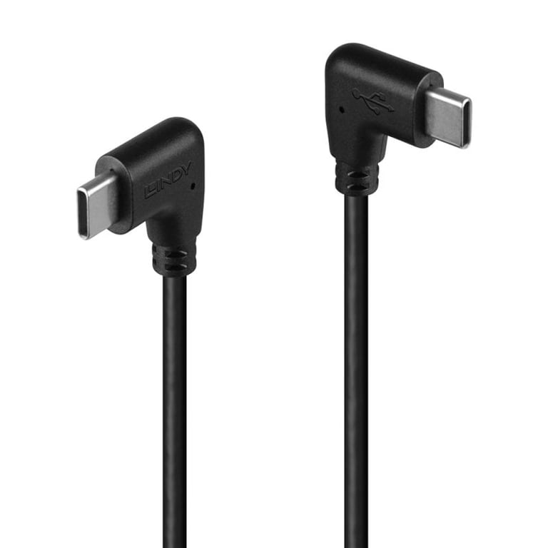 Lindy Câble USB 2.0 Type C de 0.5m, 2 x 90° à angle droit, 60W PD