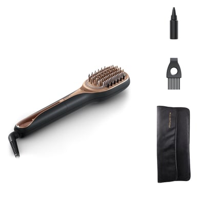 Rowenta Ultimate Experience HAIR THERAPIST Universel Brosse à cheveux rectangulaire Noir, Or rose 1 pièce(s)