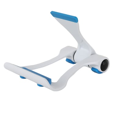 WE Desk Phone Holder, Soporte Portátil de Sobremesa para Smartphone - Soporte Universal Ajustable para Móviles - Blanco/Azul