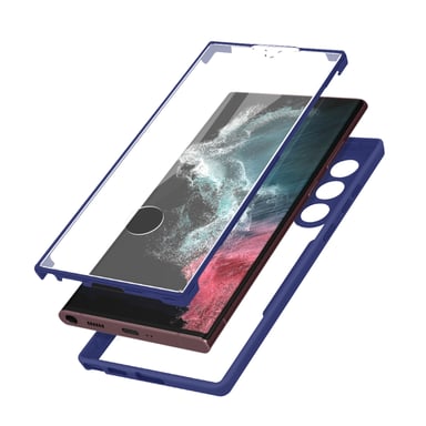 Funda para Samsung Galaxy S22 Ultra Parte Trasera de Plexiglás y Frontal de Polímero Azul