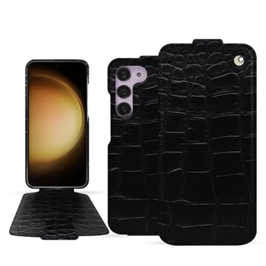 Housse cuir Samsung Galaxy S23+ -  - Noir - Cuir Abaca