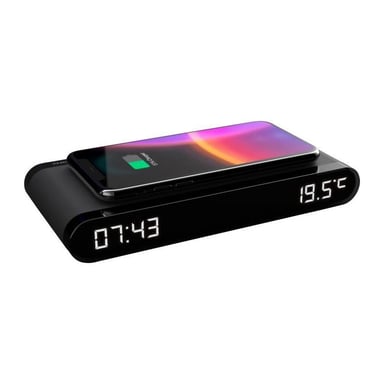 Réveil station de charge THOMSON CT550I charge induction 15W USB-C/USB-A Noir