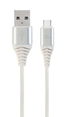 Gembird CC-USB2B-AMCM-1M-BW2 câble USB USB 2.0 1,8 m USB A USB C Argent, Blanc