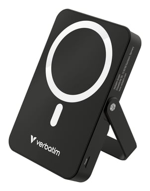 Verbatim Charge 'n' Go Magnetic Wireless Lithium Polymère (LiPo) 10000 mAh Recharge sans fil Noir - Neuf