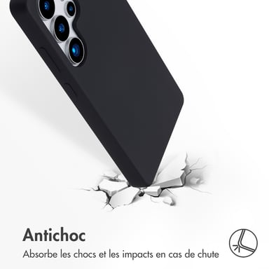 Accezz Coque Liquid Silicone avec MagSafe pour Samsung Galaxy S25 Ultra - Noir