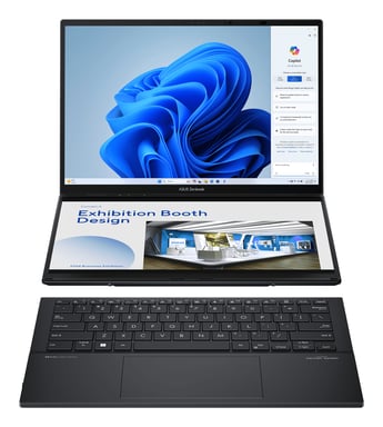 ASUS Zenbook Duo UX8406MA-DRQL411W Intel Core Ultra 7 155H Hybride (2-en-1) 35,6 cm (14'') Écran tactile WUXGA 16 Go LPDDR5x-SDRAM 1 To SSD Wi-Fi 6E (802.11ax) Windows 11 Home Gris
