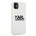 Étui Karl Lagerfeld pour iPhone 11 Silicone Stack Logo blanc