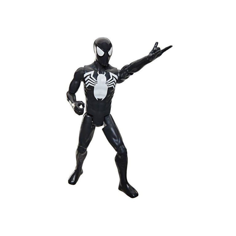 Figurine Spider-Man en costume noir 30 cm deluxe, Titan Series, jouets de super-héros pour enfants, Marvel Spider-Man, des 4 ans - Neuf