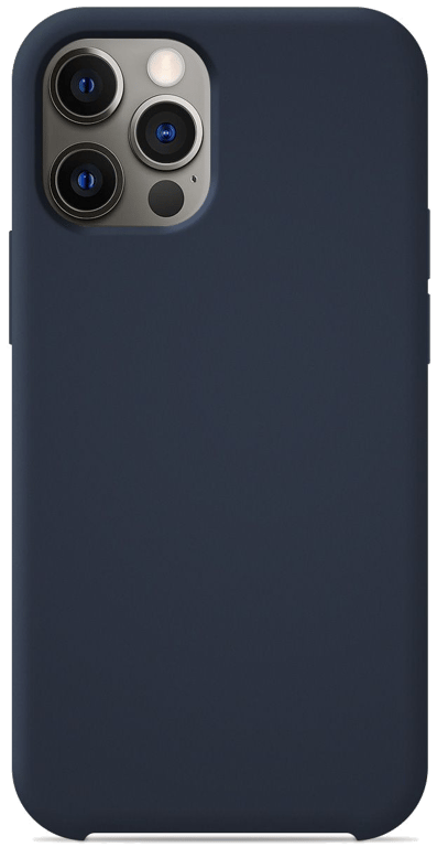 Coque silicone unie compatible Soft Touch Bleu nuit Apple iPhone 12 Pro