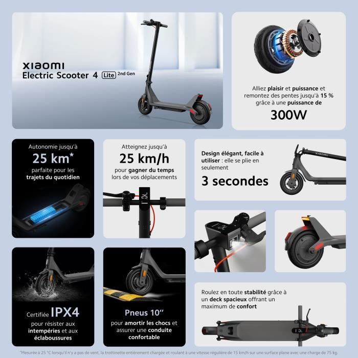 Trottinette Électrique Electric Scooter 4 Lite 2nd Gen Xiaomi - vue 8