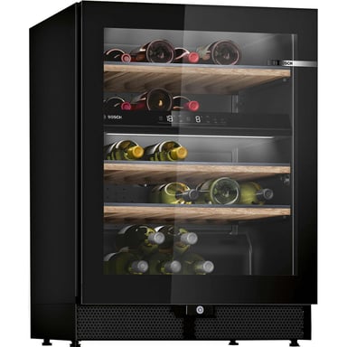 Refroidisseur de vin compresseur Bosch Serie 6 KWK16ABGB 120 L 44 bouteilles Double zone Noir