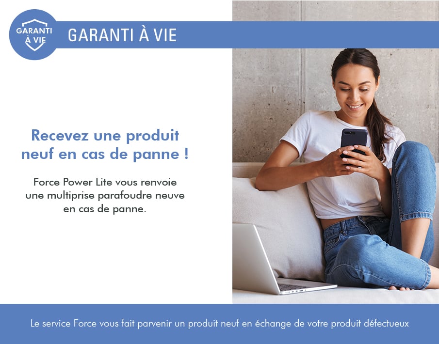 Parafoudre 5 prises + USB A+C 1.5m EU - vue 3