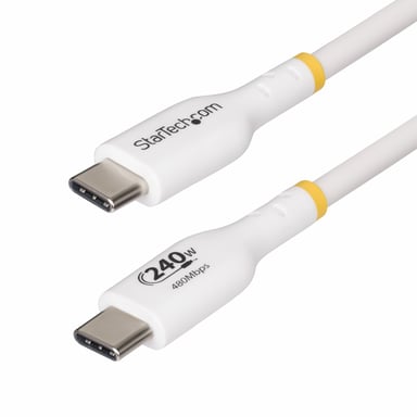 StarTech.com Cable de Carga para Portátil USB-C de 4m - Cable USB Tipo C USB 2.0 para Portátil - Blanco - Cable con Certificación USB-IF - PD 240W EPR