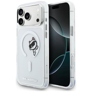 Custodia Karl Lagerfeld IML Peekaboo MagSafe per iPhone 17 Pro Max, trasparente