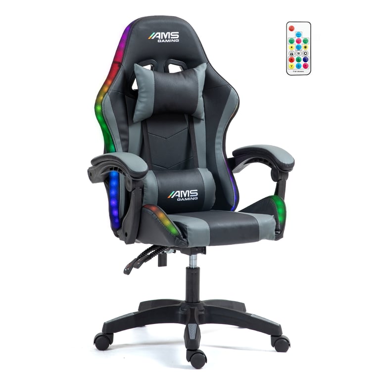 Chaise gamer AMS GAMING GAMER02 LED & LED RGB 358 effets Télécommande - vue 2