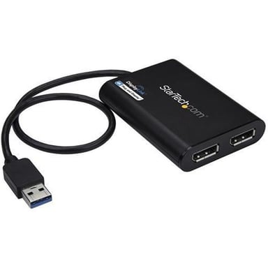 StarTech.com Adaptador de USB 3.0 a doble DisplayPort 4K 60 Hz - Tarjeta gráfica externa de USB 3.0 a 2 puertos DP (USB32DP24K60)