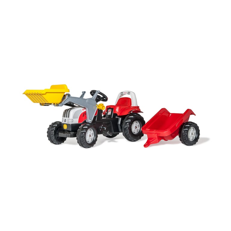Tracteur à Pédales Rolly Toys avec Remorque RollyKid Steyr 6165 CVT pour Enfants Neuf