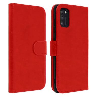 Étui pour Samsung Galaxy A41 Housse Intégrale Porte-carte Fonction Support Rouge
