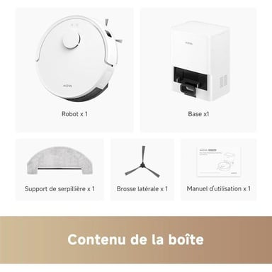 E20 Plus - Robot Aspirateur Laveur avec Vidage Automatique, Auto-vidangeable Pendant 90 Jours, 5000Pa