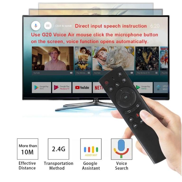Riff G20S Télécommande universelle 2 4 G avec assistant vocal et gyroscope Neuf - vue 4
