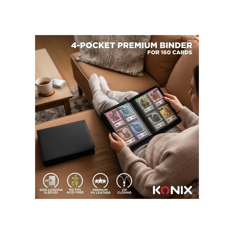 Mini Album Premium Konix 4 Pochettes 63 x 88 mm – Rangement 160 Cartes - vue 4