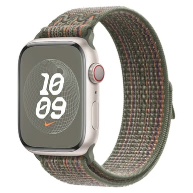 Bracelet Nike Sport Loop pour Apple Watch Series 1 t/m 11 / SE / Ultra (44/45/46/49 mm) - Sequoia & Orange
