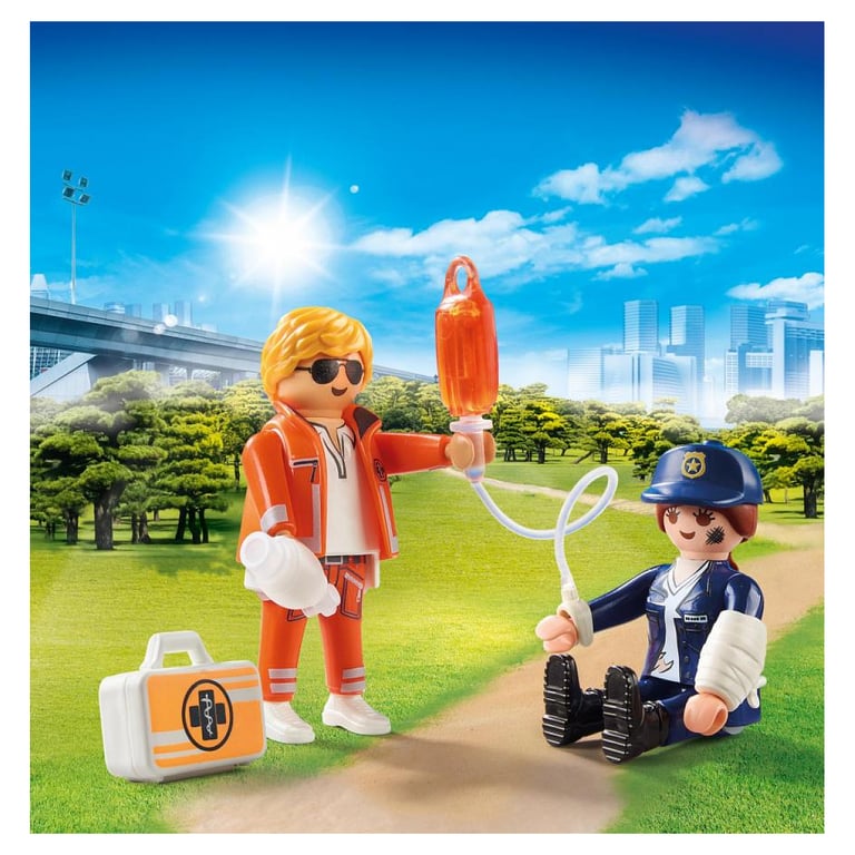 Playmobil Duo Secouriste et Policière Action et Secours Neuf - vue 2