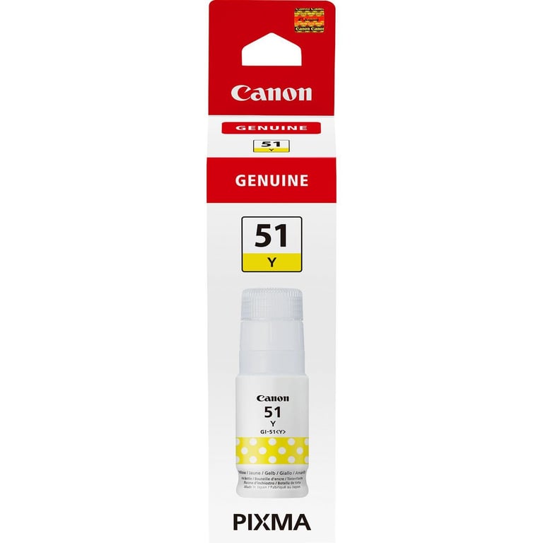 INK CANON GI-51 Y GIALLO Flacone da 70ml 7.700PP x PIXMA G1520 G2520 G2560 G3520 G3560 - Neuf