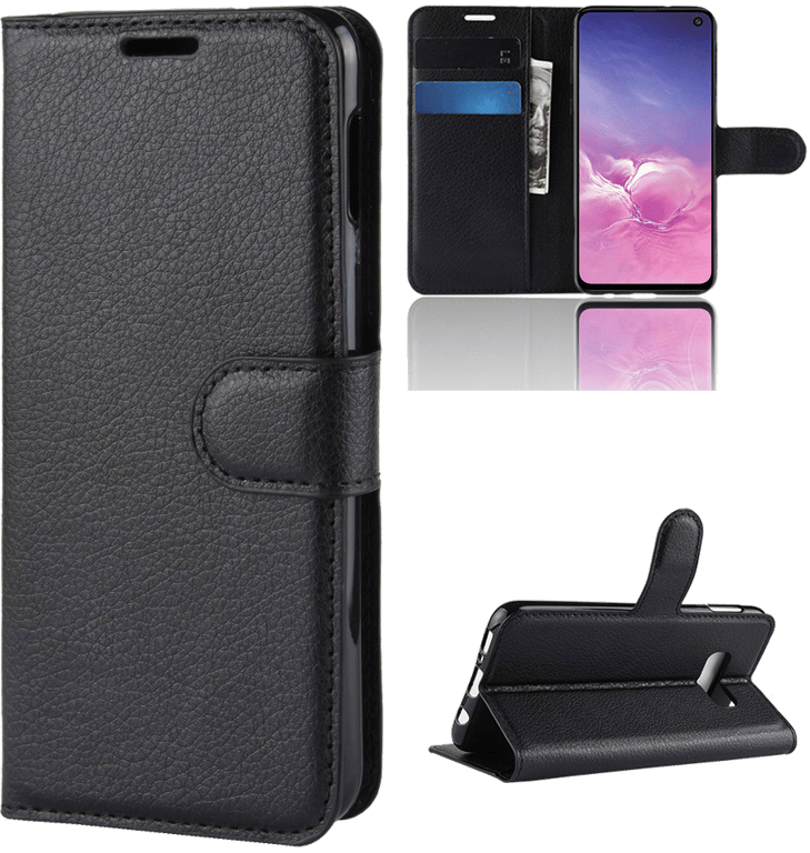 Coque Portefeuille pour SAMSUNG Galaxy S10e Simili-cuir Rabat Protection (NOIR)