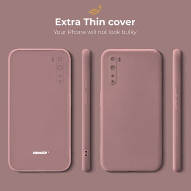 Moozy Minimalist Series Coque en silicone pour OnePlus Nord, Rose Beige – Finition mate fine et souple en TPU