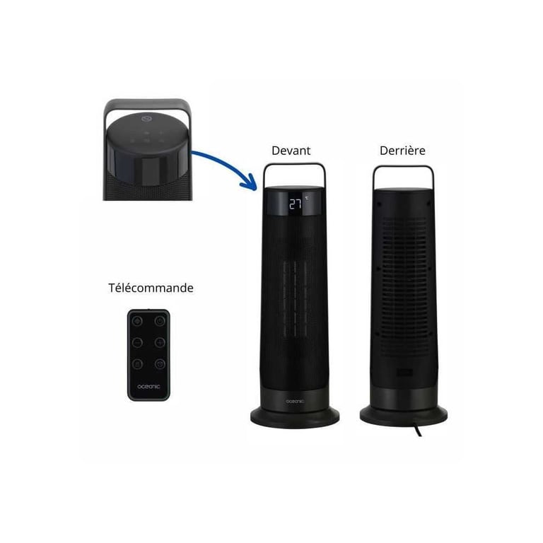 Radiateur soufflant oscillant Céramique OCEANIC Télécommande - vue 3